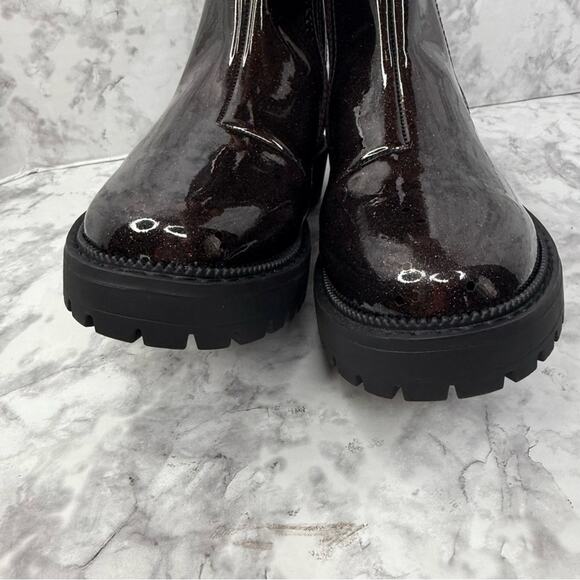 NWOT TOMS Bennet Purple Glitter Chelsea Ankle  Boots Big Girls Sz 1 - Picture 9 of 15